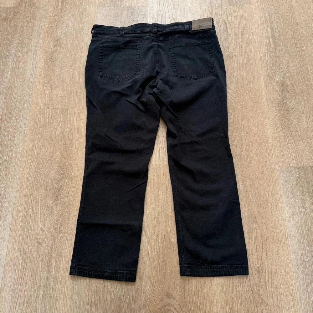 Duluth Flex Fire Hose Slim Fit Pants Mens 40x30 Black Workwear Stretch Canvas